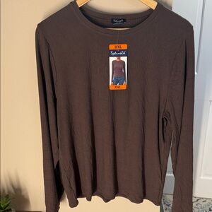 Splendid brown long sleeve ribbed shirt
